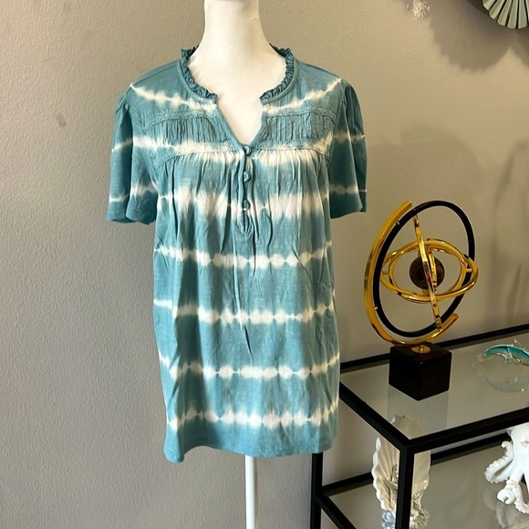 Gloria Vanderbilt Arctic Tie Dye Henley size M - Picture 1 of 12